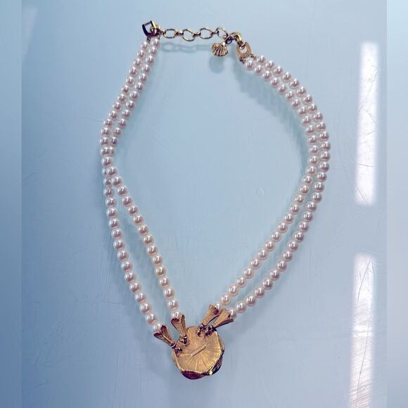 Vintage Richelieu Faux Pearl Rhinestone Necklace 18 inches - Picture 5 of 9